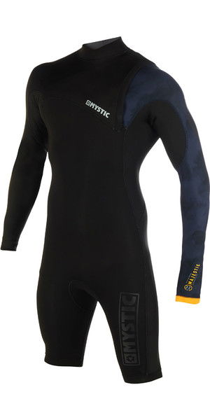 2019 Mystic Mens Majestic 3/2mm Zip Free Long Arm Shorty Wetsuit Black 190082