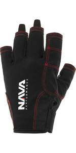 2021 NAVA Performance Short Finger Sailing Gloves NAVA009 - Black