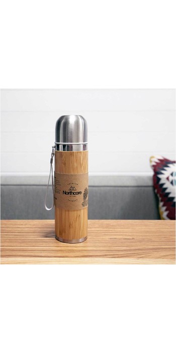 Northcore Bamboo Stainless Steel Thermos Flask 360ml with Mug NOCO97B 