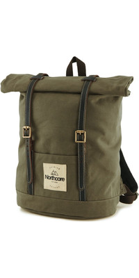 2023 Northcore Waxed Canvas Back Pack NOCO118 - Olive Green