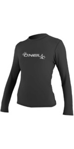 2023 O'neill Dames Basis Skins T-shirt Met Lange Mouwen Zwart 4340