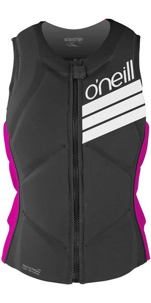 2018 O'Neill Womens Slasher Comp Impact Gilet NOIR / PUNK PINK 4938EU