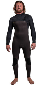2022 O'neill Homem Hyperfreak + 5/4mm Wetsuit No Chest Zip 5345 - Raven / Preto