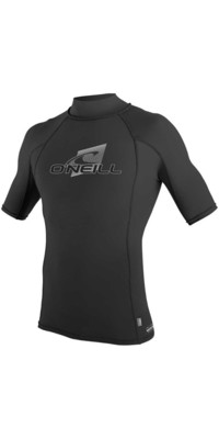 2023 O'Neill Mens Premium Skins Short Sleeve Rash Vest 4517 - Black