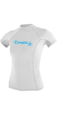 2024 O'Neill Womens Basic Skins Short Sleeve Crew Rash Vest 3548 - White