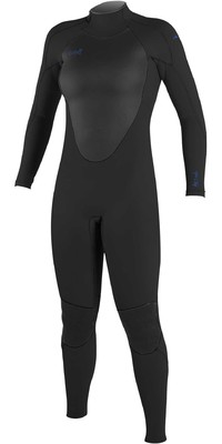2023 O'Neill Dames Epic 3/2mm Rug Ritssluiting Gbs Wetsuit 4213B - Black