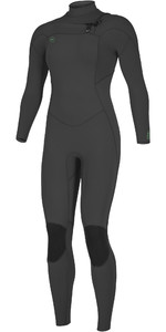 2022 O'neill Dames Ninja 3/2mm Wetsuit Met Chest Zip 5472 - Zwart