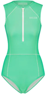 2023 Wallien Femmes One Piece Front Zip Swimsuit 102003 - Aquamarine