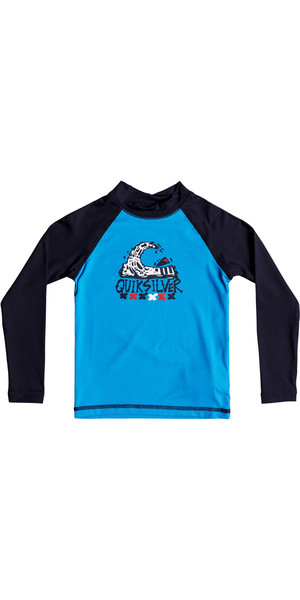 2018 Quiksilver Boys Bubble Dream Rash Vest manica lunga BLU EQKWR03023