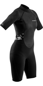 2021 Gul Womens Response 3/2mm Flatlock Shorty Wetsuit RE3318-B9 - Black