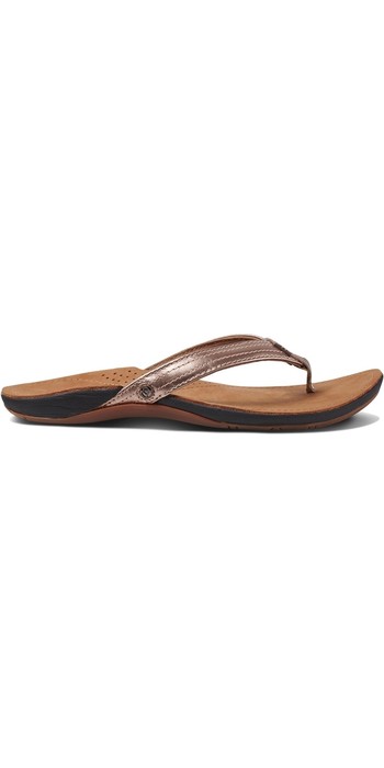 reef rose gold flip flops