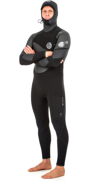 2019 Rip Curl Flashbomb Heatseeker 6/4mm Neoprenanzug Zipfree SCHWARZ WST8WF