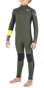 2019 Rip Curl Junior Aggrolite 5 / 3mm Bryst Zip Wetsuit KHAKI WSM8PB