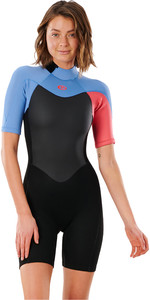 Rip Curl Womens Omega 1.5mm Back Zip Spring Shorty Wetsuit WSP9QW - Coral