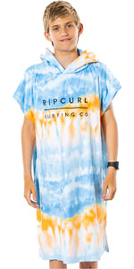 2022 Rip Curl Junior Boys Print Hooded Towel / Changing Robe KTWBG9 - Blue / White