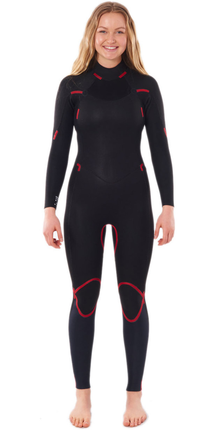 2021 Rip Curl Dames Omega 4/3mm Wetsuit Met Back Zip WSM9CW Zwart