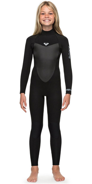 2019 Roxy Girls 3/2mm Prologue Back Zip Full Length Wetsuit Black ERGW103023