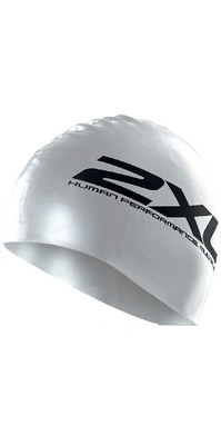 2023 2XU Silicone Swim Cap Hat SILVER US1355