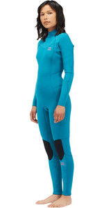 2022 Billabong Feminino Synergy 4/3mm Back Zip Wetsuit C44g52 - Blue Lagoon