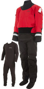 2021 Typhoon Menai Multisport 4 Back Zip Drysuit & Underfleece 100197 - Red / Black