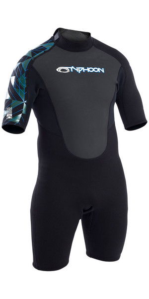 2019 Typhoon Storm 3/2mm Shorty Wetsuit Black / Blue 250793