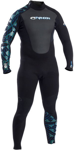 2019 Typhoon Storm 3 / 2mm Flatlock Zip posteriore Muta nera / blu 250784
