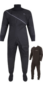 2021 Typhoon Beadnell Hommes Ezeedon Front Zip Drysuit & Underfleece 100187 - Noir / Gris
