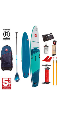 2024 Red Paddle Co 12'0'' Voyager MSL Stand Up Paddle Board , Tasche, Pumpe & Hybrid Tough Paddle Package 001-001-002-0063 - Blu