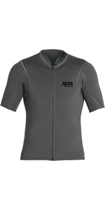 Graphite Xcel Mens Axis 1mm Short Sleeve Front Zip Neoprene Wetsuit Top 