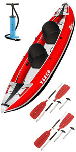 2022 Z-pro Tango 200 Paquete De Kayak Inflable, Remo Y Bomba Para 1-2 Personas Ta200 Rojo