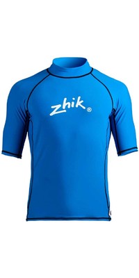 2021 Zhik Mens Short Sleeve Spandex Rash Top TOP65 - Cyan