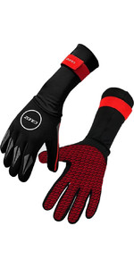 2021 Zone3 2mm Neoprene Swim Gloves NA18UNSG1 - Black / Red