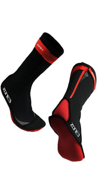 2023 Zone3 2mm Neoprene Swim Socks NA18UNSS - Black / Red