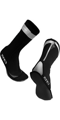 2023 Zone3 Neoprene Swimming Socks NA18UNSS - Black / Reflective Silver