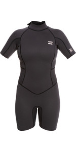 2023 Billabong Womens Launch 2mm Back Zip Shorty Wetsuit ABJW500109 - Black