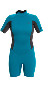 2023 Billabong Womens Launch 2mm Back Zip Shorty Wetsuit ABJW500109 - Pacific