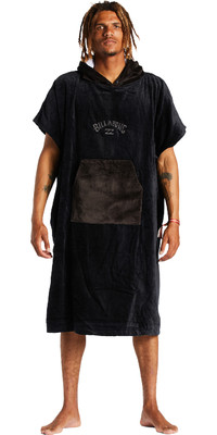 2023 Billabong Mens Hooded Towel Change Robe / Poncho Abyaa00220 - Schwarz