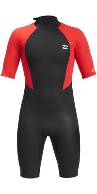 2023 Billabong Mens Intruder 2/2mm Back Zip Shorty Wetsuit ABYW500116 - Red