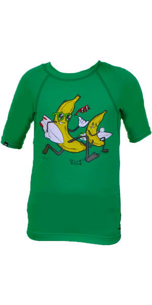 Billabong Go Bananas Short Sleeved Rash Vest in Kelly Green P4KY10