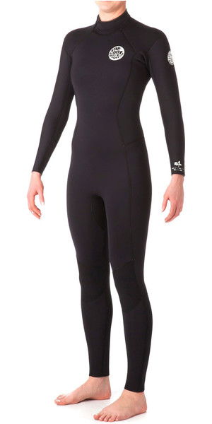 Rip Curl Womens Dawn Patrol 4/3mm GBS Back Zip Wetsuit Black WSM4FW
