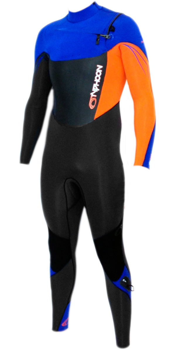 Typhoon TX2 5/4/3mm Chest Zip Wetsuit Nite Blue / Burt Orange