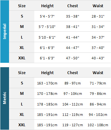 Yak Mens Wetsuits 19 Mens Size Chart