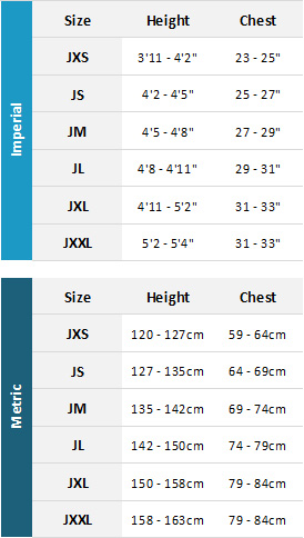 Typhoon Junior Wetsuits 19 Mens Storlekstabell
