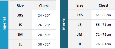 Gul Junior Marine Garments 19 0 Size Chart