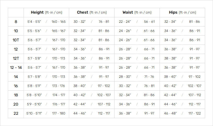 Gul Womens Wetsuits 19 Womens Size Chart