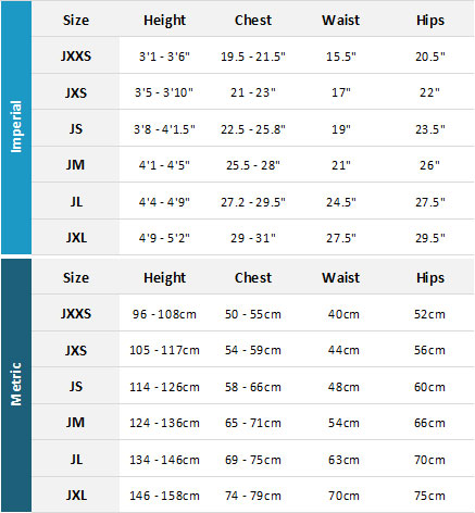 Saltskin Junior Wetsuits 19 0 Size Chart